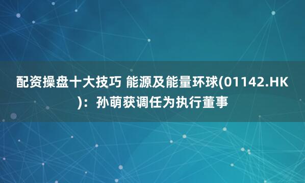 配资操盘十大技巧 能源及能量环球(01142.HK)：孙萌获调任为执行董事